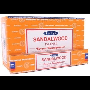 Box of 12 Packs of Sandalwood Incense Sticks by Satya
