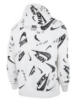 Nike NSW Club Graphic Hoodie - White Size M Men