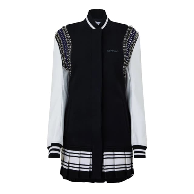 Off White Womens Structured Mini Dress Black/White female 4 (3XS)