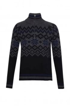 Mens French Connection Ski Fair Isle Half Zip Jumper Blue Multi
