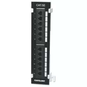 Intellinet Patch Panel Cat5e Wall-mount UTP 12-Port Black