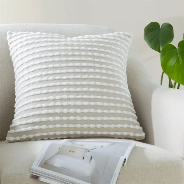 Catherine Lansfield 'Stab Stitch' Cushion Natural