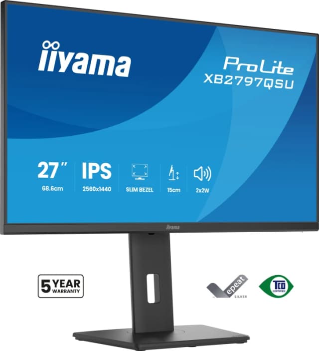 iiyama iiyama ProLite XB2797QSU-B1 computer monitor 68.6cm (27") 2560 x 1440 pixels Quad HD LED Black XB2797QSU-B1