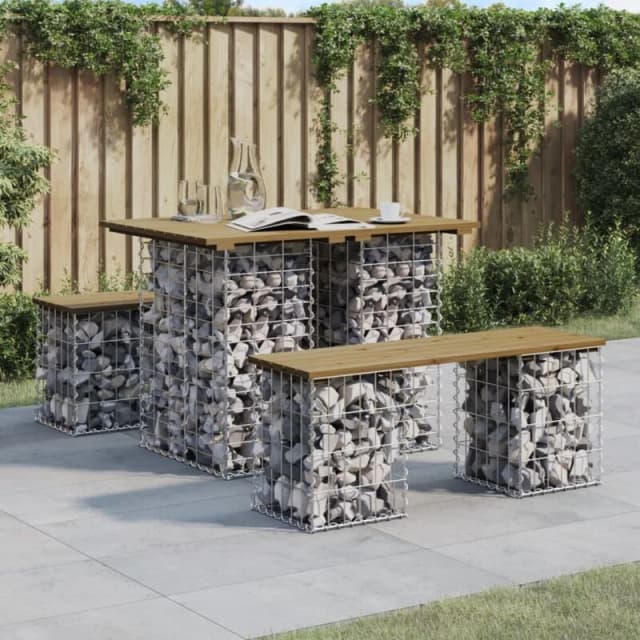 VIDAXL Garden Bench Gabion Design 100x70x72cm Impregnated Wood Pine Vidaxl 8720845446321