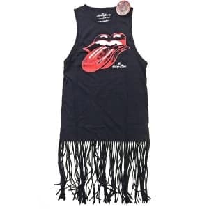 The Rolling Stones - Vintage Tongue Logo Womens X-Large T-Shirt - Black