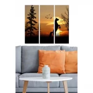 MDFFTR1020 Multicolor Decorative MDF Painting (3 Pieces)