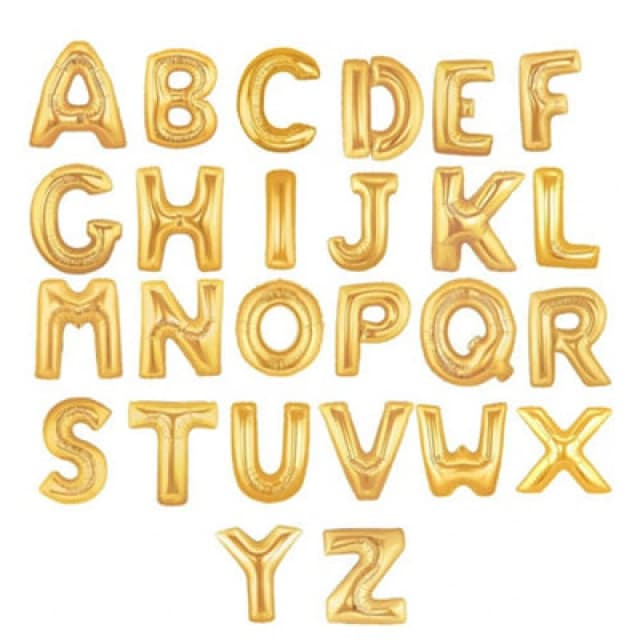 Oaktree Megaloon 40" Gold Letter Balloons Gold (D)