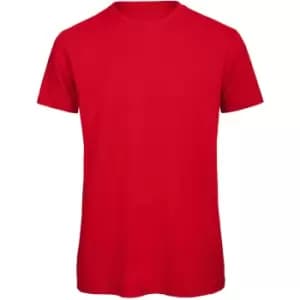 B&C Mens Favourite Organic Cotton Crew T-Shirt (2XL) (Red)