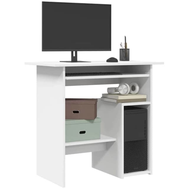 VIDAXL Desk White 80x45x74cm Engineered Wood vidaXL 8719883870649