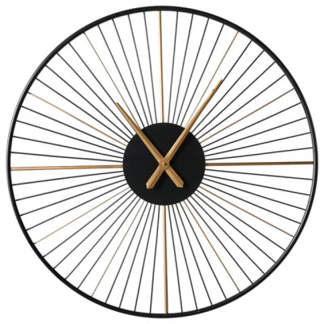 Beliani Wall Clock Sazais 80 Cm Metal Black