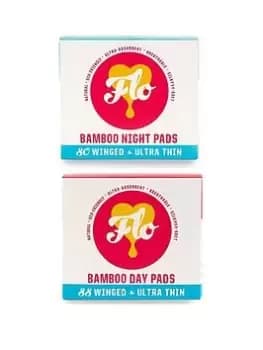 Here We Flo Bundle of FLO Bamboo Day Pads & FLO Bamboo Night Pads, One Colour, Women