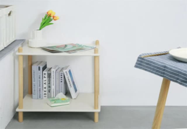 Furniturehmd 2Tier Household Shelf,storage Shelf With Birch Round Legs And Mdf Shelving Unit,organiser Shelves