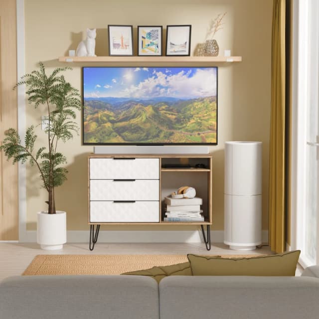 Ready Assembled 2 U Islay 3 Drawer TV Unit (Ready Assembled) in White White Unisex