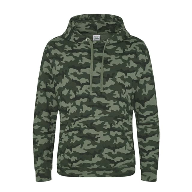 AWDis AWDis Men Camouflage Hoodie in Dark Green Size: X-Small Dark Green XS Male 5063470853489