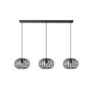 Manuela Vintage Bar Pendant Light - 3xE27 - Black