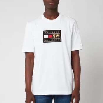 Tommy Hilfiger Mens Icon Earth Badge T-Shirt - White - L