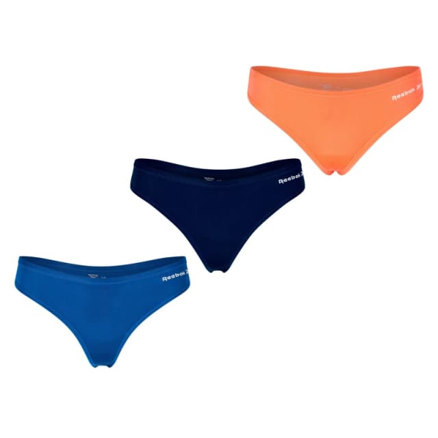 Reebok 3 Pack Thong Briefs Womens - Blue Blue 8