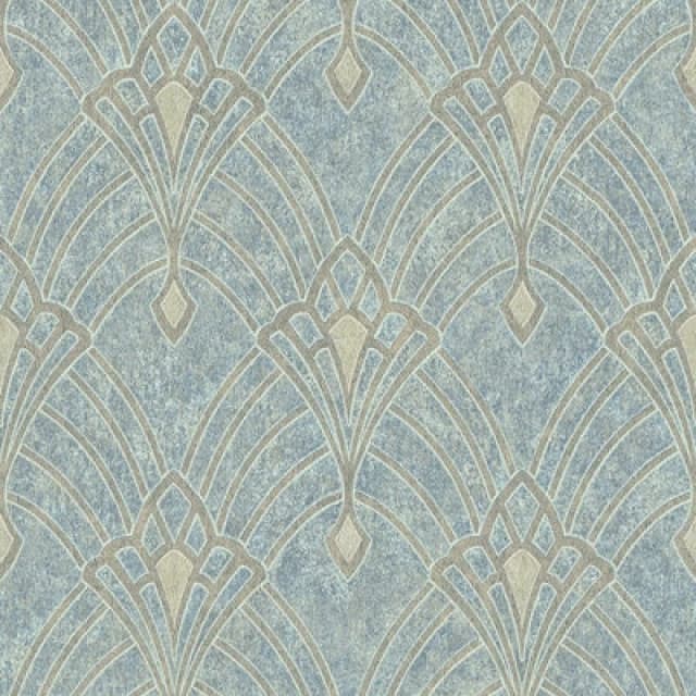 A.S. Creation Mata Hari Metallic Ornament Blue Beige Wallpaper Blue