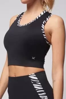 Zebra Trim T-Back Crop Top