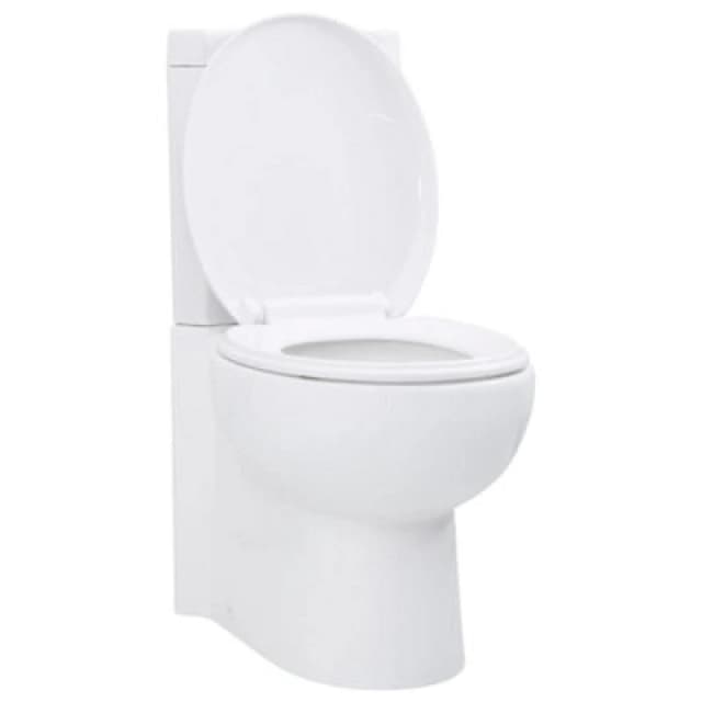 Vidaxl Wc Ceramic Toilet Bathroom Corner Toilet White