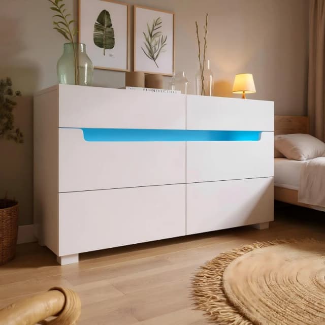 Urban Meuble Modern White Chest of Drawers Space-Saving Style White unisex one size