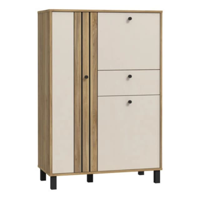 Furniture To Go Grafton 3 Door 1 Drawer Cabinet In Cream And Oak