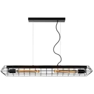 Lucide LATTICE - Bar Pendant Light - 2xE27 - Black