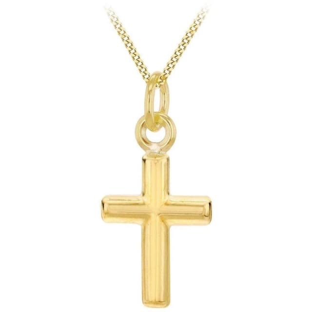 Be You 9ct Gold Mini Cross Necklace Yellow Gold unisex 18in