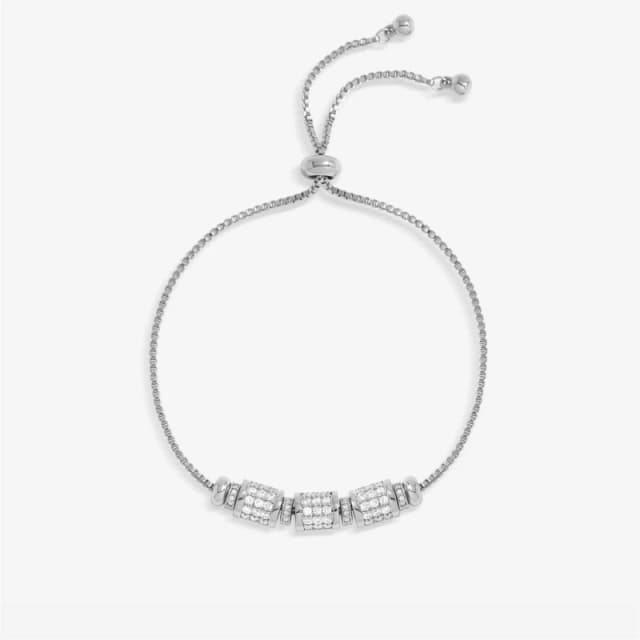 Jon Richard Silver Plated Pave Charm Toggle Bracelet Silver