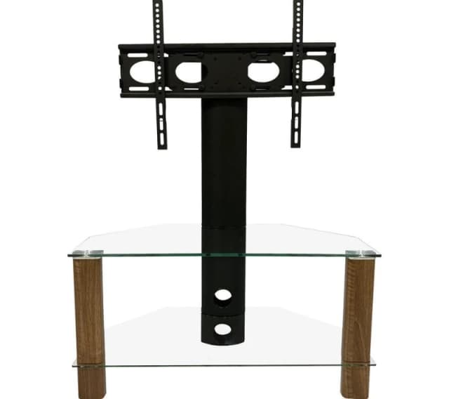 ALPHASON Century 800 mm TV Stand with Bracket - Walnut, Brown,Clear 5060669110170