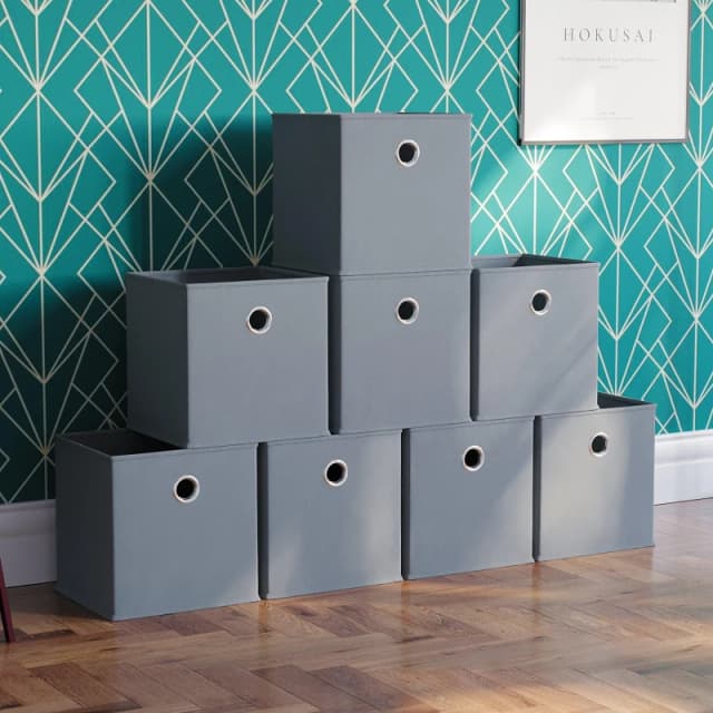 Lassic Vida Designs Durham Cube Storage Basket Set of 8 Grey unisex Set of 8
