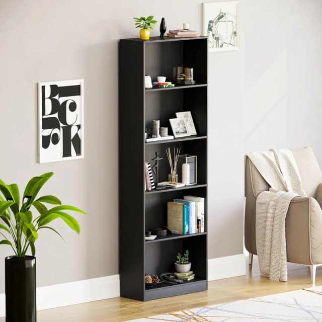 Lassic Vida Designs Cambridge 5 Tier Extra Large Bookcase Black unisex 5 Tier