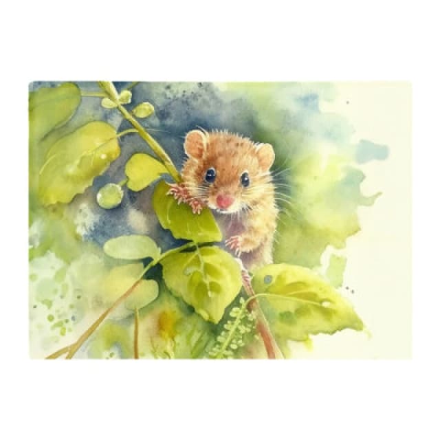 Warren Reed Designer Dormouse Watercolour Glass Chopping Board