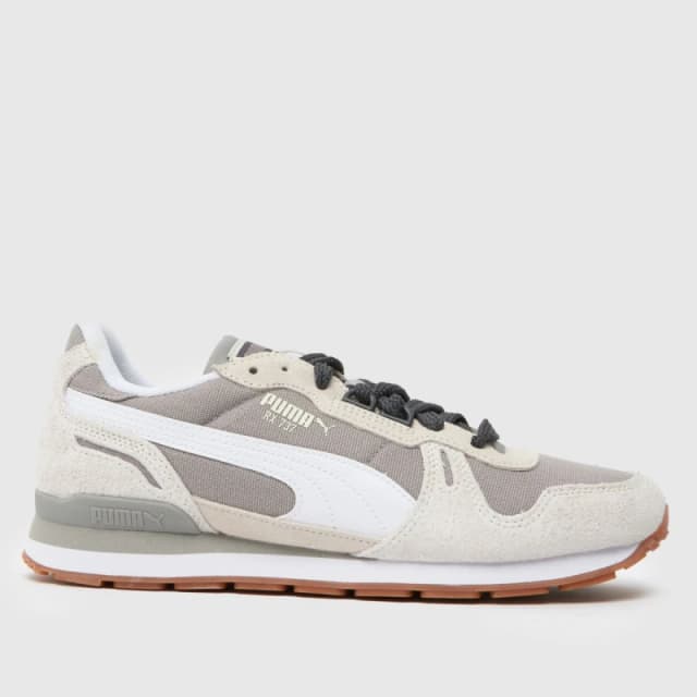 PUMA Mens RX 737 Trainers in Grey & White, Suede/Mesh, Size: 7 Grey/White UK 7