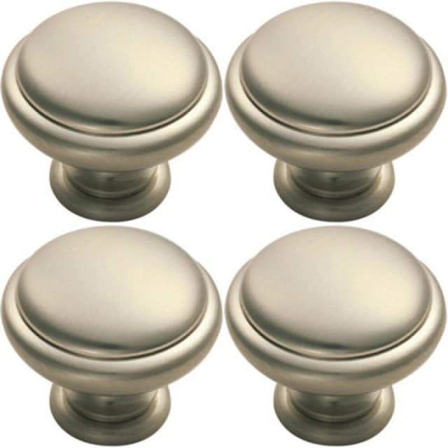 Loops 4x Domed Top Cupboard Door Knob 34mm Diameter Satin Nickel Cabinet Handle Metallics unisex