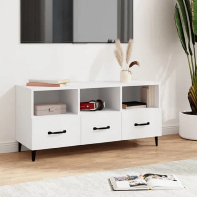 Vidaxl TV Cabinet White 102X35X50 Cm Engineered Wood, White 812609