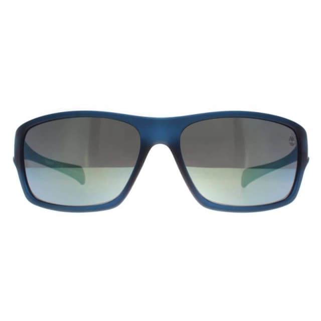 Timberland Timberland Men Wrap Matte Blue Smoke Polarized TB00017 Sunglasses Blue One Size Male 889214505088