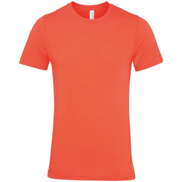 Bella + Canvas Mens Jersey Crew Neck T-Shirt in Coral Size: XS Coral Male XS