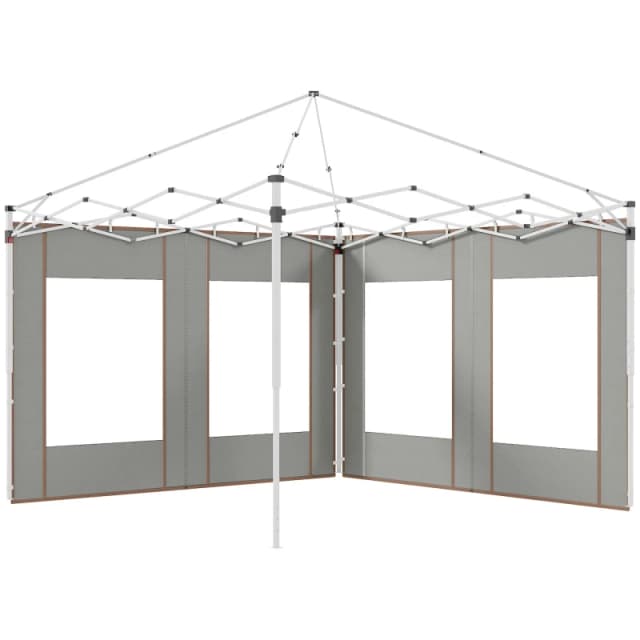 Outsunny 3x3(m) or 3x6m Pop Up Gazebo Side Panels with Windows Grey - Outsunny 5056725502027