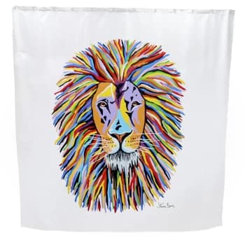 Lewis McZoo Lion Shower Curtain Water Resistant Bathroom Steven Brown - Croydex