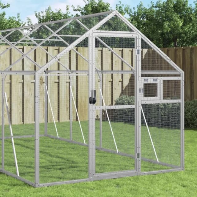 vidaXL Aviary Silver 1.79x6x1.85 m Aluminium, Silver 3155798