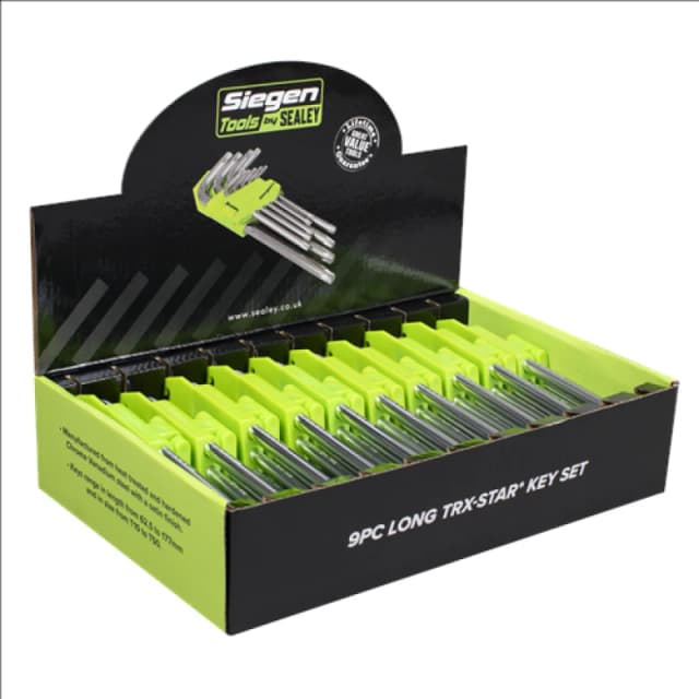 Siegen Long TRX-Star Key Set 9pc - Display Box of 10