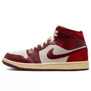 Jordan Wmns Air Jordan 1 Mid Se, Team Red/University Red-Sail-Muslin, size: 3+, Female, Trainers, DZ2820-601