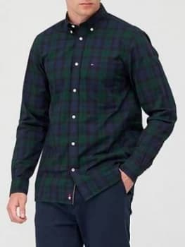 Tommy Hilfiger Flex Black Watch Check Shirt - Green Navy