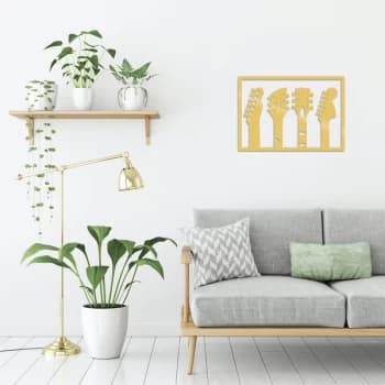 Guitar - Gold Gold Decorative Metal Wall Accessory