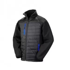 Result Mens Black Compass Padded Soft Shell Jacket (2XL) (Black/Royal Blue)