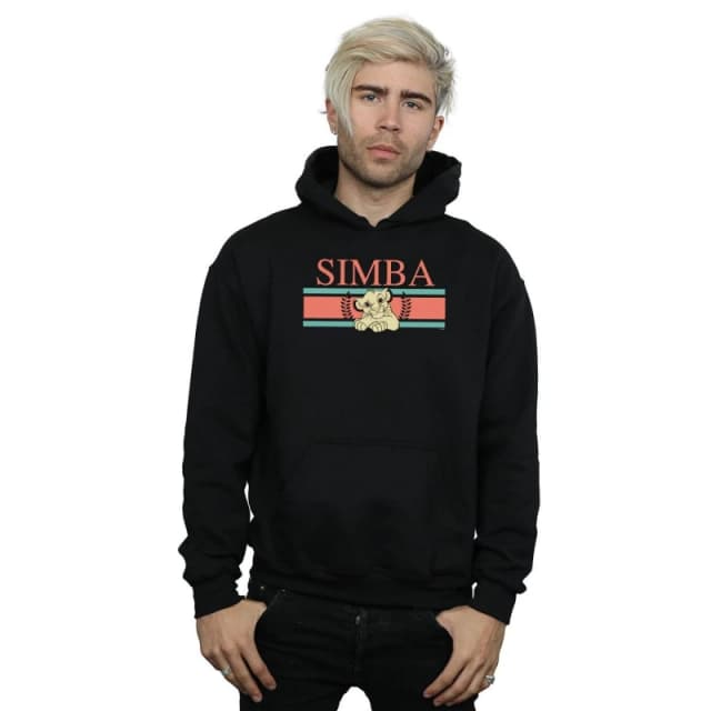 Disney Men The Lion King Simba Stripes Hoodie in Black Size: Small Black S Male 5057864845983