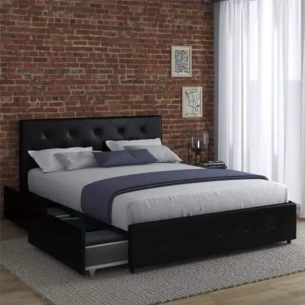 Dorel Home Dakota Bed with Storage Black