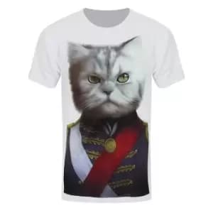 Grindstore Mens Admiral Whiskers Sub T-Shirt (Medium (38-40in)) (White)
