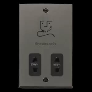 Click Scolmore Deco Dual Voltage 115-230V Shaver Socket - VPBN100BK